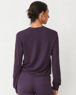 MONROW Supersoft Crew Neck Sweatshirt MIDNIGHTPLUM Flash Sale